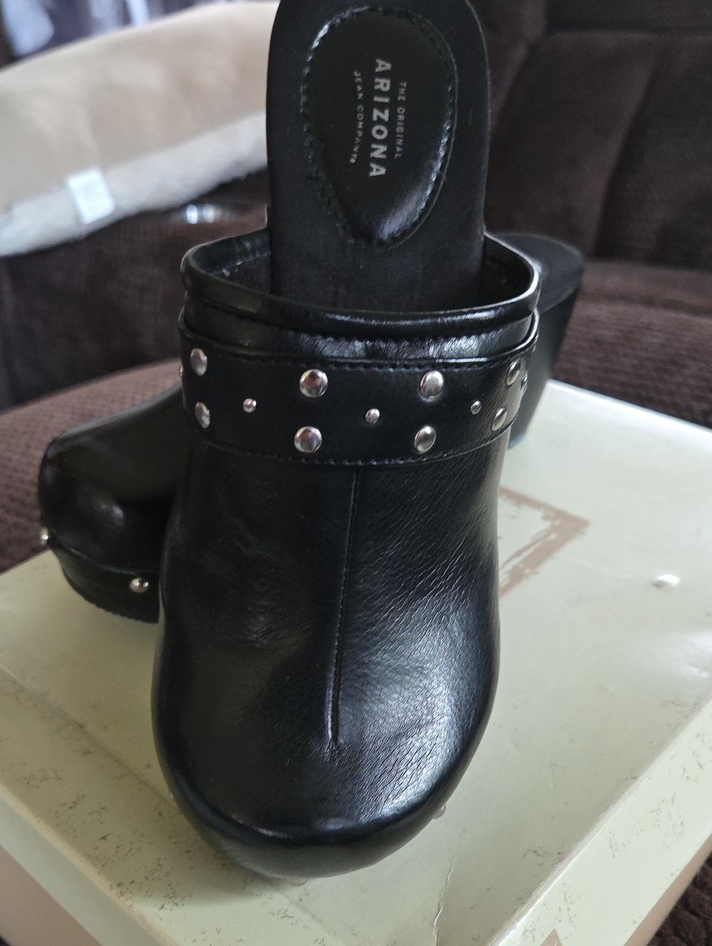 Arizona Jean Company Black Studded Platform Clogs